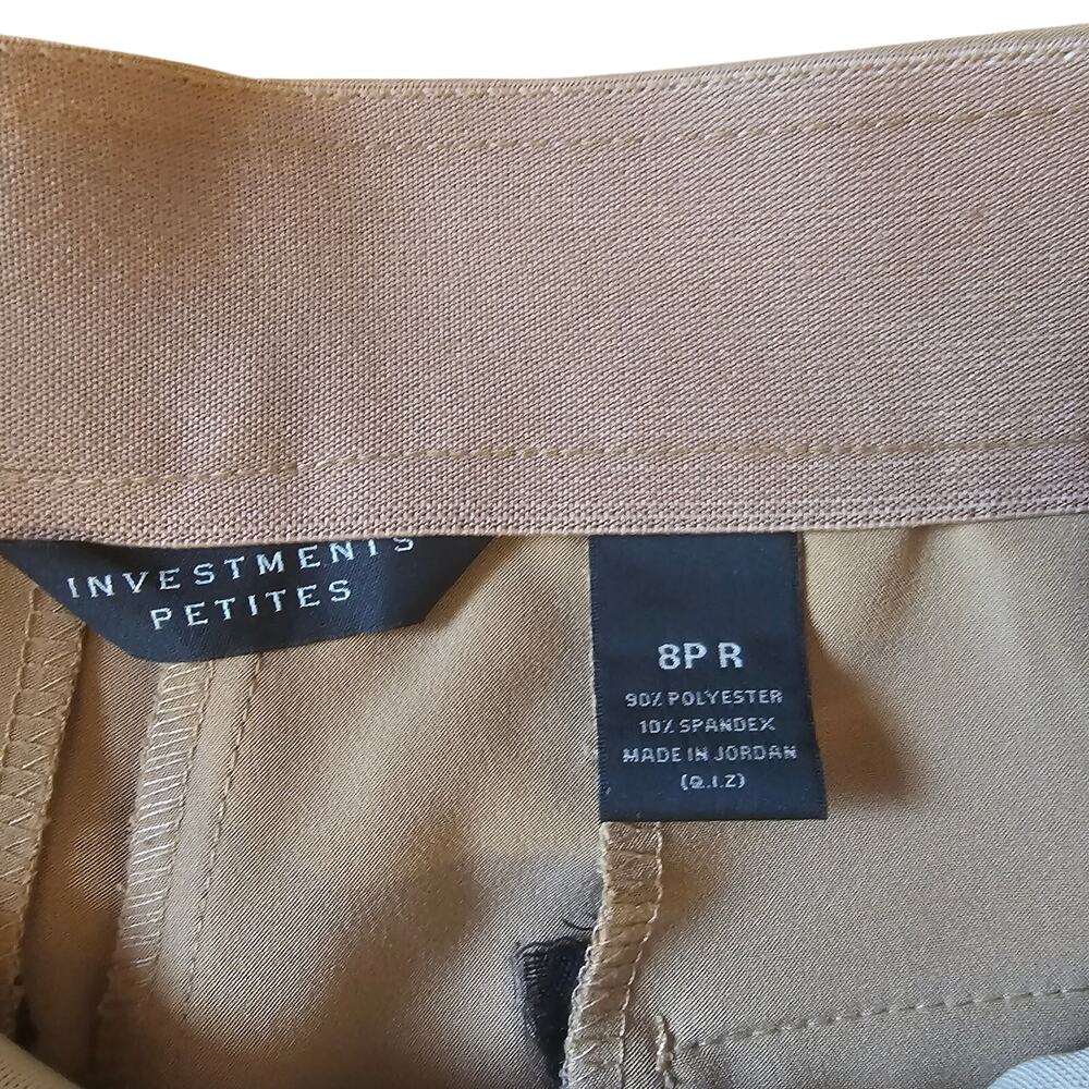 Investments Petites Tan Stretch Straight Leg Dress Pants Women’s Size 8P Career - Picture 6 of 10
